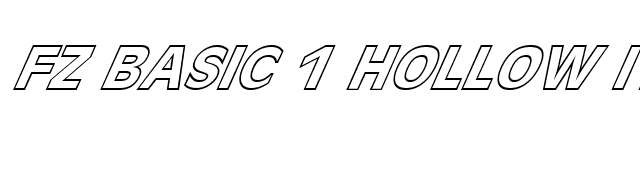 FZ BASIC 1 HOLLOW ITALIC font preview