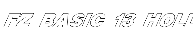 FZ BASIC 13 HOLLOW ITALIC font preview