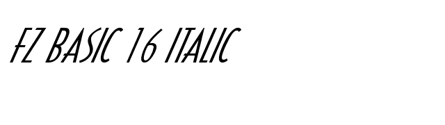 FZ BASIC 16 ITALIC font preview