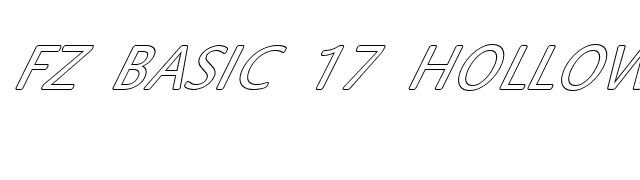 FZ BASIC 17 HOLLOW ITALIC font preview