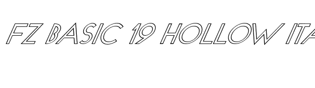 FZ BASIC 19 HOLLOW ITALIC font preview