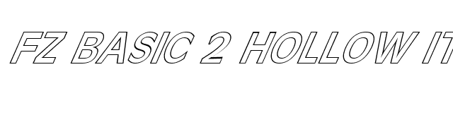 FZ BASIC 2 HOLLOW ITALIC font preview