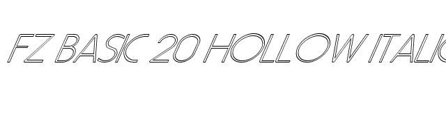 FZ BASIC 20 HOLLOW ITALIC font preview