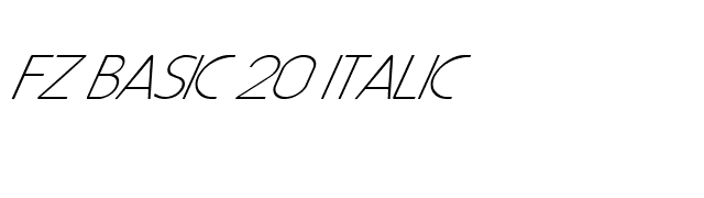 FZ BASIC 20 ITALIC font preview