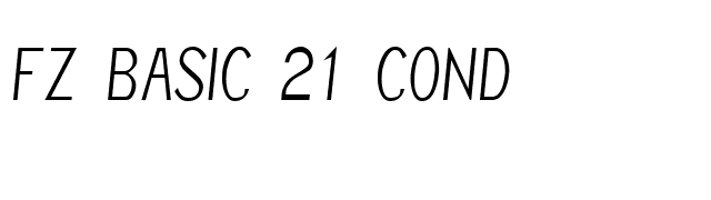 FZ BASIC 21 COND font preview