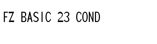 FZ BASIC 23 COND font preview