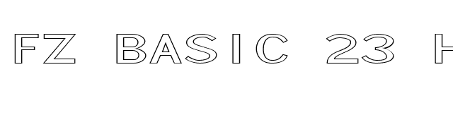 FZ BASIC 23 HOLLOW EX font preview