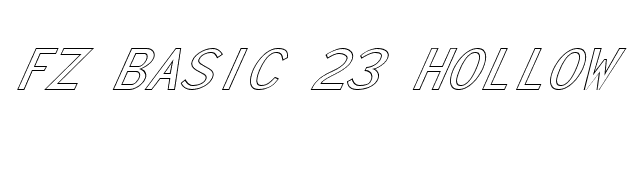 FZ BASIC 23 HOLLOW ITALIC font preview