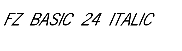 FZ BASIC 24 ITALIC font preview