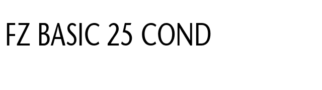 FZ BASIC 25 COND font preview