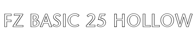 FZ BASIC 25 HOLLOW font preview