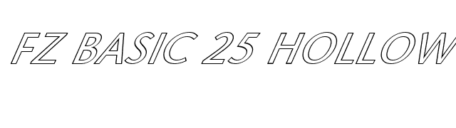 FZ BASIC 25 HOLLOW ITALIC font preview