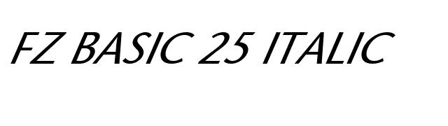 FZ BASIC 25 ITALIC font preview