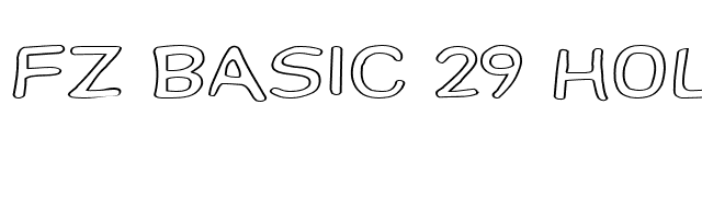 FZ BASIC 29 HOLLOW EX font preview