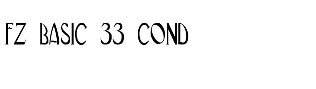 FZ BASIC 33 COND font preview