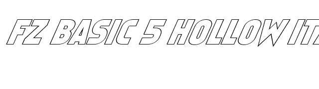 FZ BASIC 5 HOLLOW ITALIC font preview