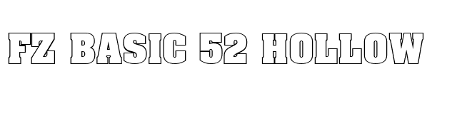 FZ BASIC 52 HOLLOW font preview