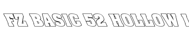 FZ BASIC 52 HOLLOW LEFTY font preview