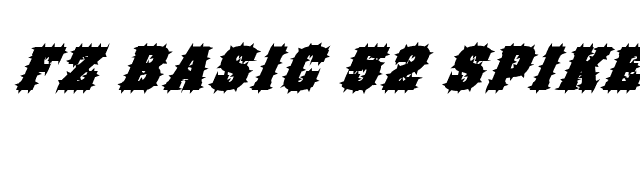 FZ BASIC 52 SPIKED ITALIC font preview