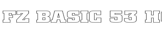 FZ BASIC 53 HOLLOW EX font preview