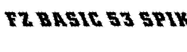 FZ BASIC 53 SPIKED LEFTY font preview