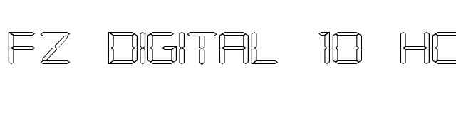 FZ DIGITAL 10 HOLLOW EX font preview