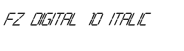 FZ DIGITAL 10 ITALIC font preview