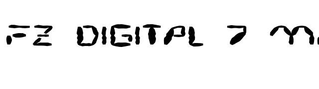 FZ DIGITAL 7 MANGLED EX font preview