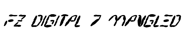 FZ DIGITAL 7 MANGLED ITALIC font preview