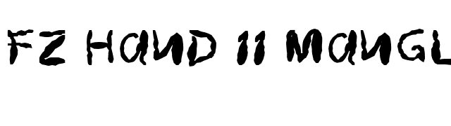 FZ HAND 11 MANGLED font preview