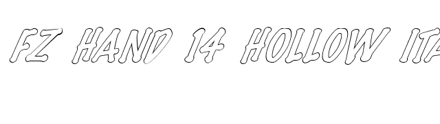 FZ HAND 14 HOLLOW ITALIC font preview