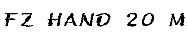 FZ HAND 20 MANGLED EX font preview