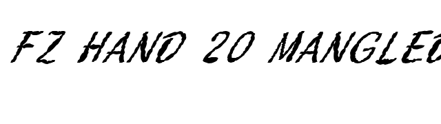 FZ HAND 20 MANGLED ITALIC font preview