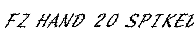 FZ HAND 20 SPIKED ITALIC font preview