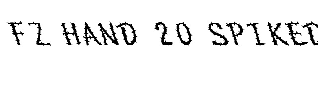 FZ HAND 20 SPIKED LEFTY font preview