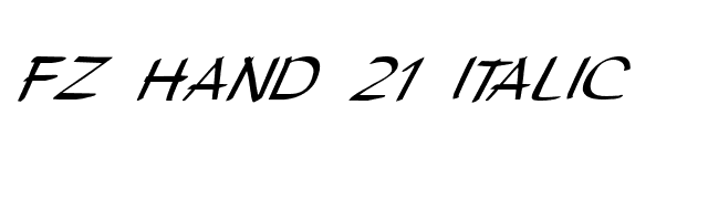 FZ HAND 21 ITALIC font preview