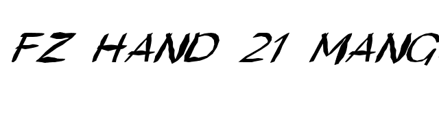 FZ HAND 21 MANGLED ITALIC font preview