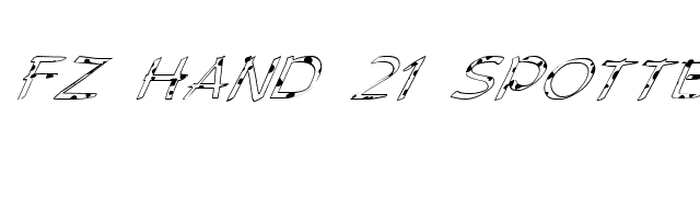 FZ HAND 21 SPOTTED ITALIC font preview