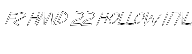 FZ HAND 22 HOLLOW ITALIC font preview