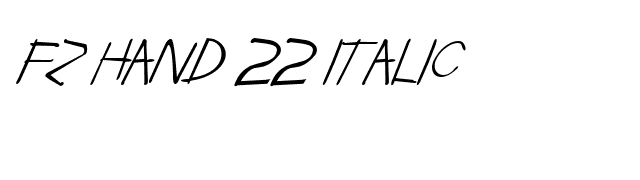 FZ HAND 22 ITALIC font preview