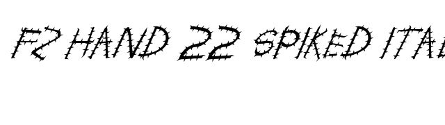 FZ HAND 22 SPIKED ITALIC font preview