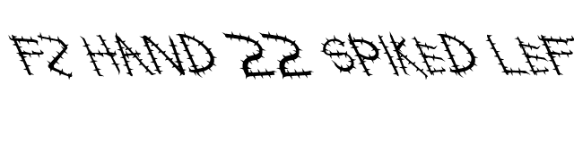 FZ HAND 22 SPIKED LEFTY font preview