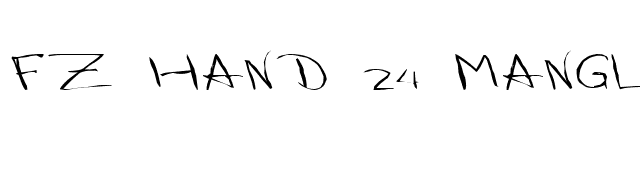 FZ HAND 24 MANGLED font preview