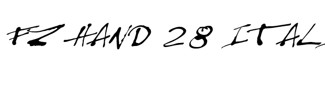 FZ HAND 28 ITALIC font preview