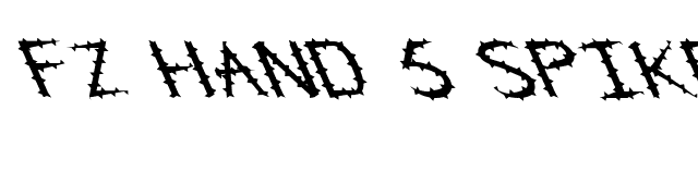 FZ HAND 5 SPIKED LEFTY font preview