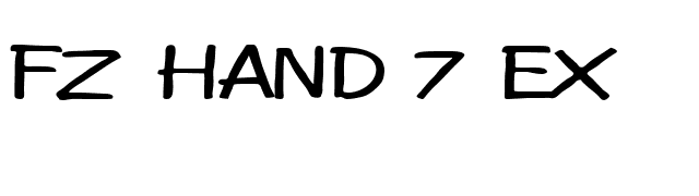 FZ HAND 7 EX font preview