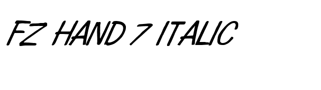 FZ HAND 7 ITALIC font preview