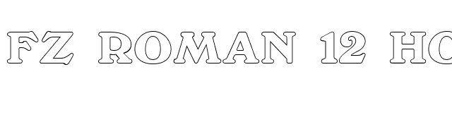 FZ ROMAN 12 HOLLOW font preview