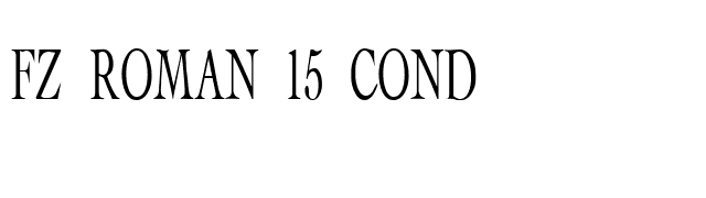 FZ ROMAN 15 COND font preview