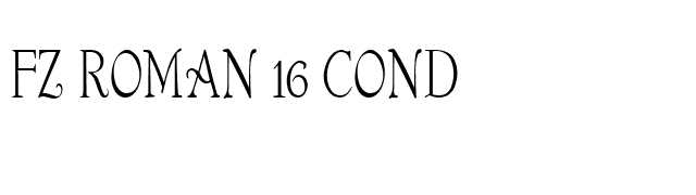 FZ ROMAN 16 COND font preview